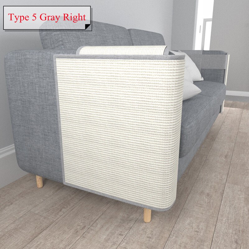 Cats Scratch Board Sisal Pad Toy Sofa Furniture Protector Cat Claw Care Product Cats Scratcher Paw Pad with Invisible Nail: Type5 Gray R
