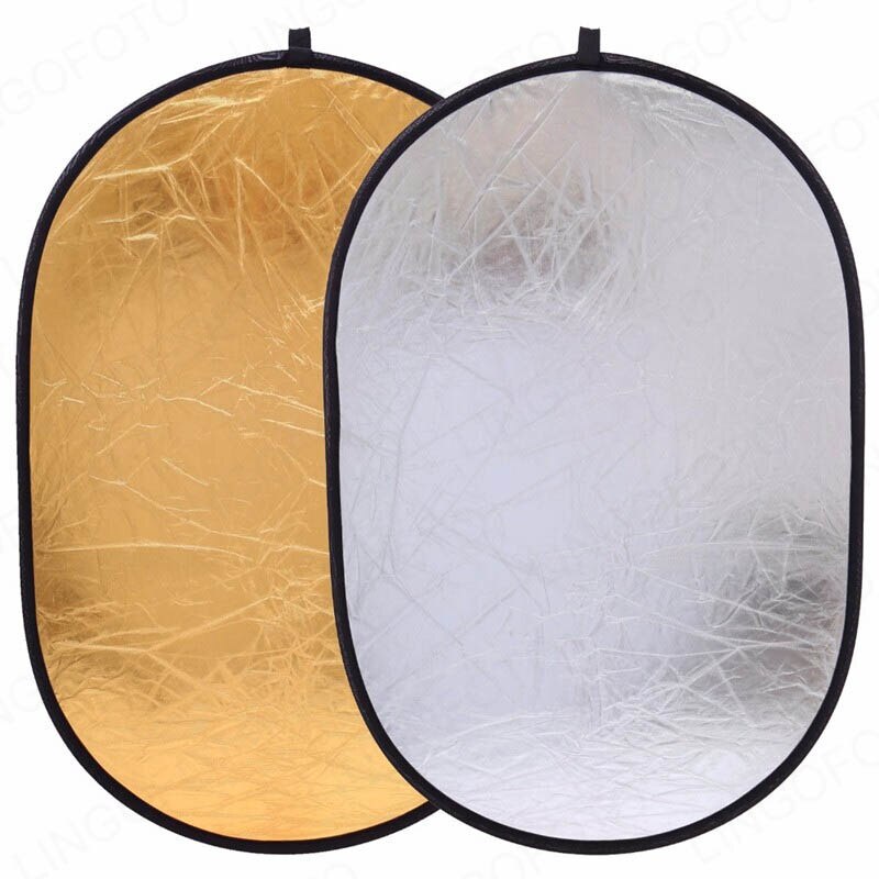 2 In 1 100X180Cm Goud Zilver Reflector Inklapbare Draagbare Disc Light Reflector NP6134