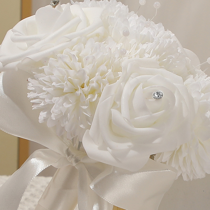 Brautstrauß-einstellen für brautjungfern – handblumen zur dekoration von kirchenhochzeiten, Ideal für bräute und hochzeitsfeiern