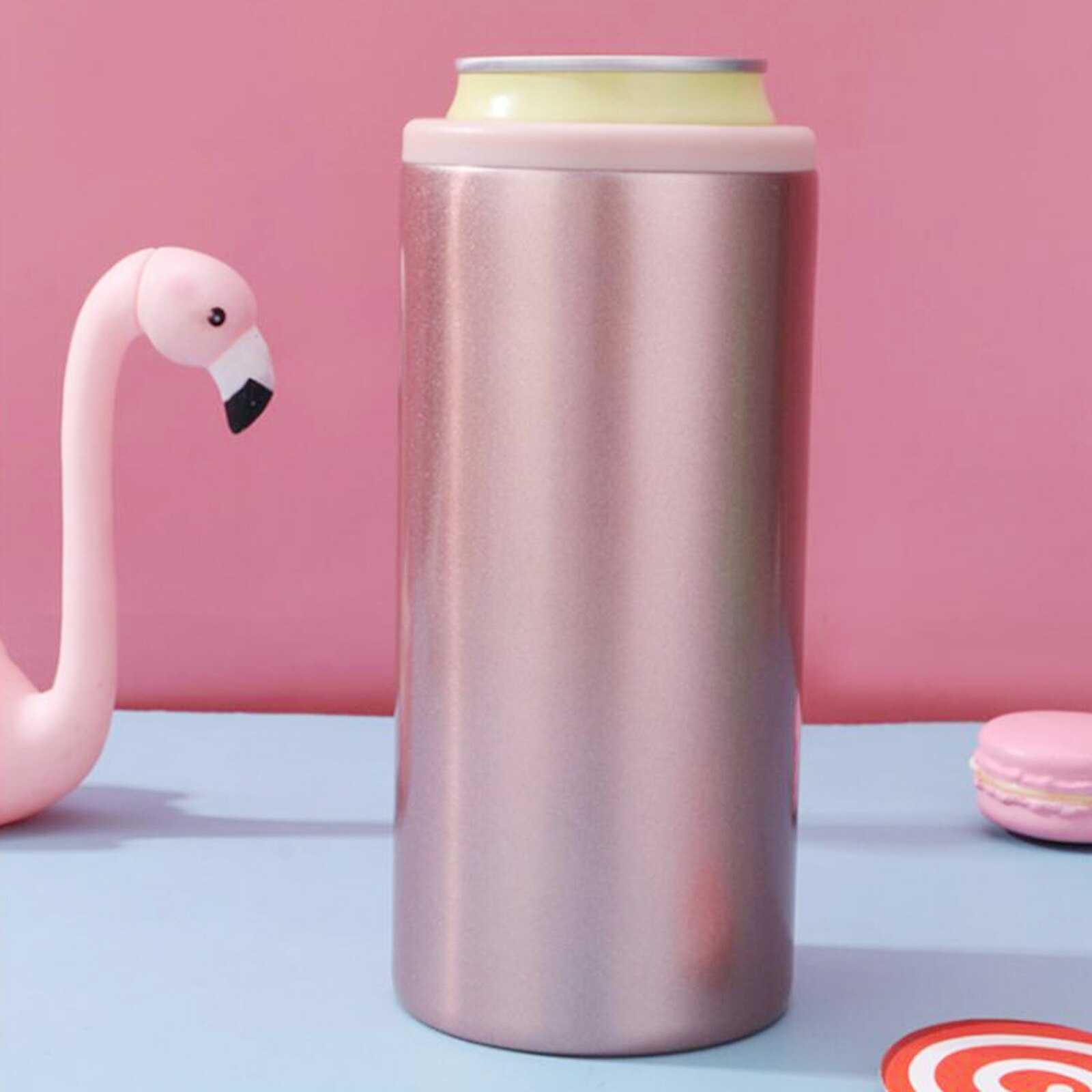 Travel Double Wall 304 Stainless Steel Insulated Drink Cooler Beverage Cans Cooler Can Mini Refrigerator Cooling Cup
