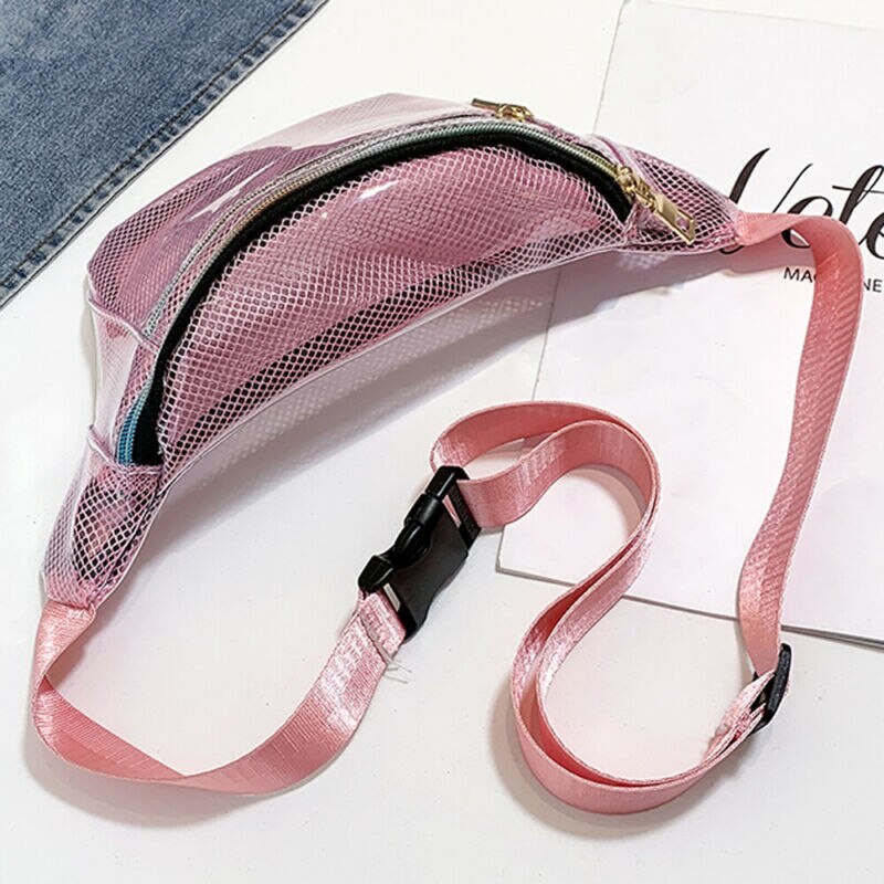 Frauen Transparente Gittergewebe Brust Taille Tasche Dame Vielseitig Einfache Stil schick Reißverschluss Damen Crossbody Telefon Tasche fanny Packungen