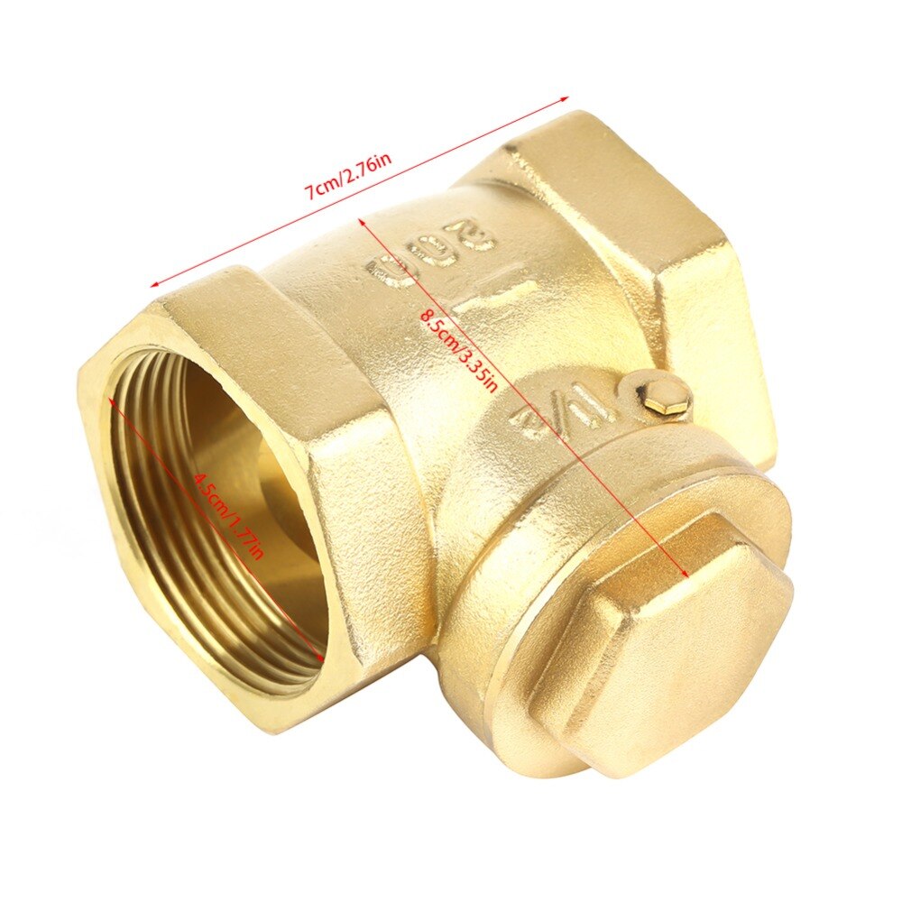 Female Thread Brass Non-return Swing Check Valve 232PSI Prevent Water Backflow DN32 DN40 DN50 Optional
