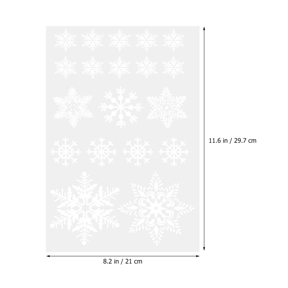 3 Sheets Christmas Snowflake Wall Decals Window PVC Electrostatic Stickers