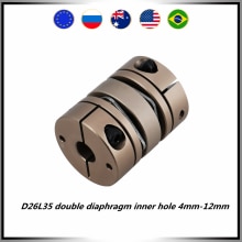 Motor Coupler High torque D26L35 double diaphragm inner hole 4mm-12mm coupling disc elastic torsionally flexible coupling