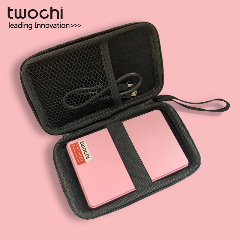 Stijlen Twochi A1 5 Kleur Originele 2.5 ''Externe Harde Schijf 60Gb USB3.0 Portable Hdd Storage Disk Plug en Spelen Op Verkoop: pink-bag