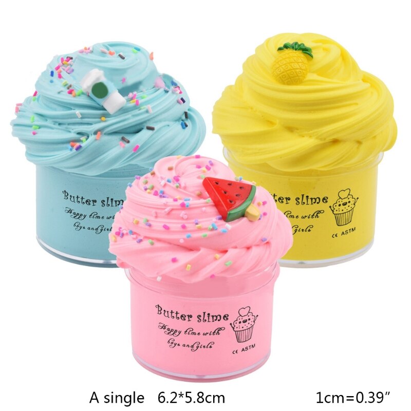 3 Pack Schleim Bausätze Party Super Weiche dehnbar und Nicht Klebrig DIY Butter Schleim Spielzeug für freundlicher