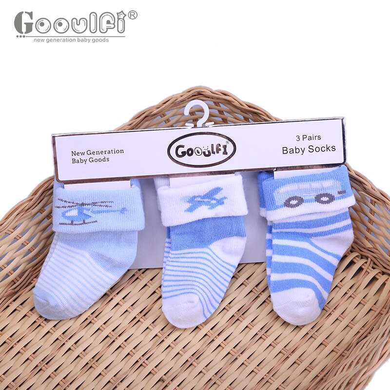 Gooulfi unisex Baby Socken Neugeborenen 3 Paare viel Karikatur Blumen- freundlicher Socken Pack Sommer Gestrickte Baumwolle Baby Jungen Socken 6-12 monate: 871133 / 6m