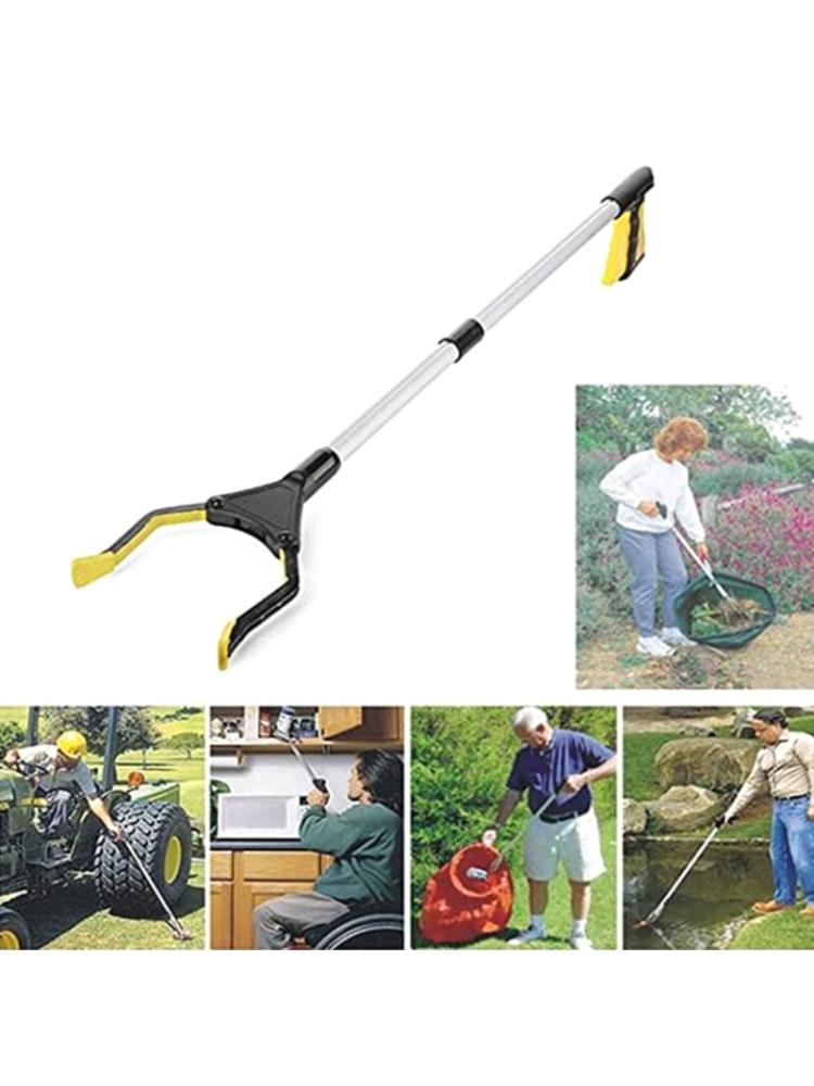 Pinzas largas plegables para recoger basura, herramienta de recogida, Clip curvo para basura, portátil