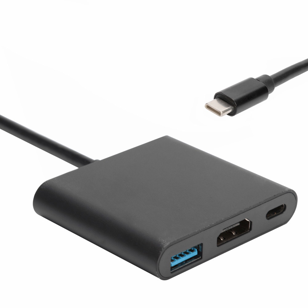 Usb 3.1 hub type-c til usb 3.0+4k hdmi + pd usb-c adapter 3- i -1 splitter konverter usb c hub til hdmi adapter til pc laptop accessari