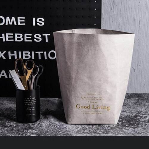 Sac de rangement en papier Kraft lavable et réutilisable pour la cuisine, sac de rangement pour aliments, sac de fruits, sacs imperméables, organisateur pour la maison: a / L
