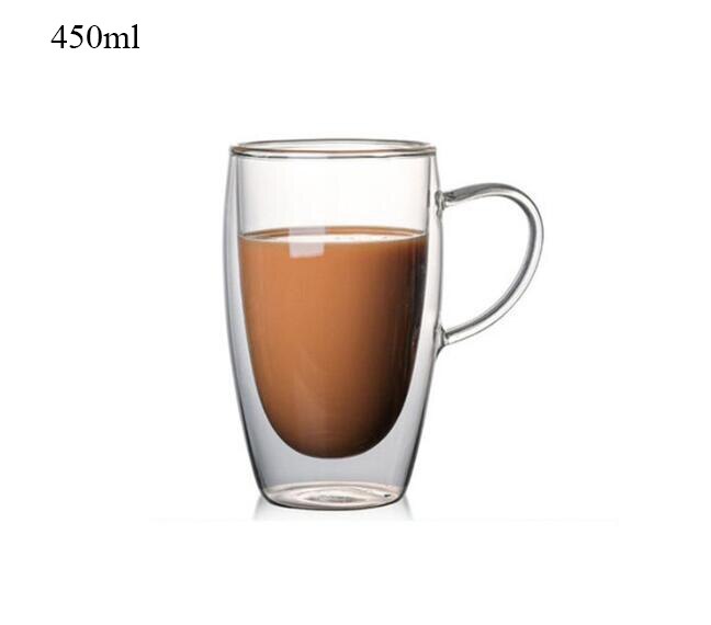 Water Fles Koffie Cup Hittebestendige Dubbele Wand Glazen Beker Bier Handgemaakte Melk Citroensap Cup Drinkware Thee Mokken