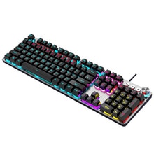 EWEADN Wired Gaming Mechanical Keyboard 104 Keycaps Blue Black Red Switch LED Backlit Multi Function for Computer PC Laptop Mac
