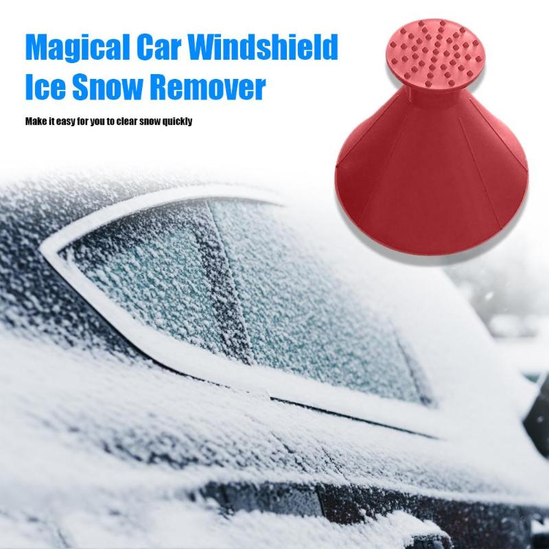 Auto Car Magic Window Windshield Car Ice Scraper Shaped Funnel Snow Remover Deicer Cone Deicing Tool Scraping ONE Round