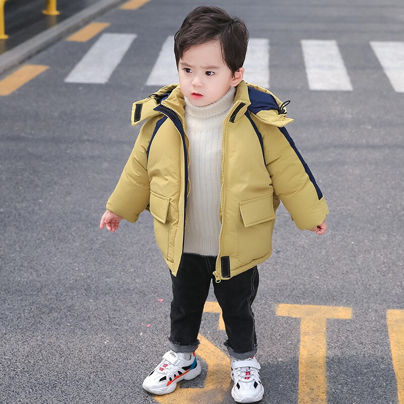 Hh Kids Winter Down Katoenen Parka Voor Jongens Warm Pak-30 ℃ Dikke Jas 4 Kleuren Casual Voor 3-8 Jaar Oude Baby Jongen Bovenkleding Geul: yellow / 3T