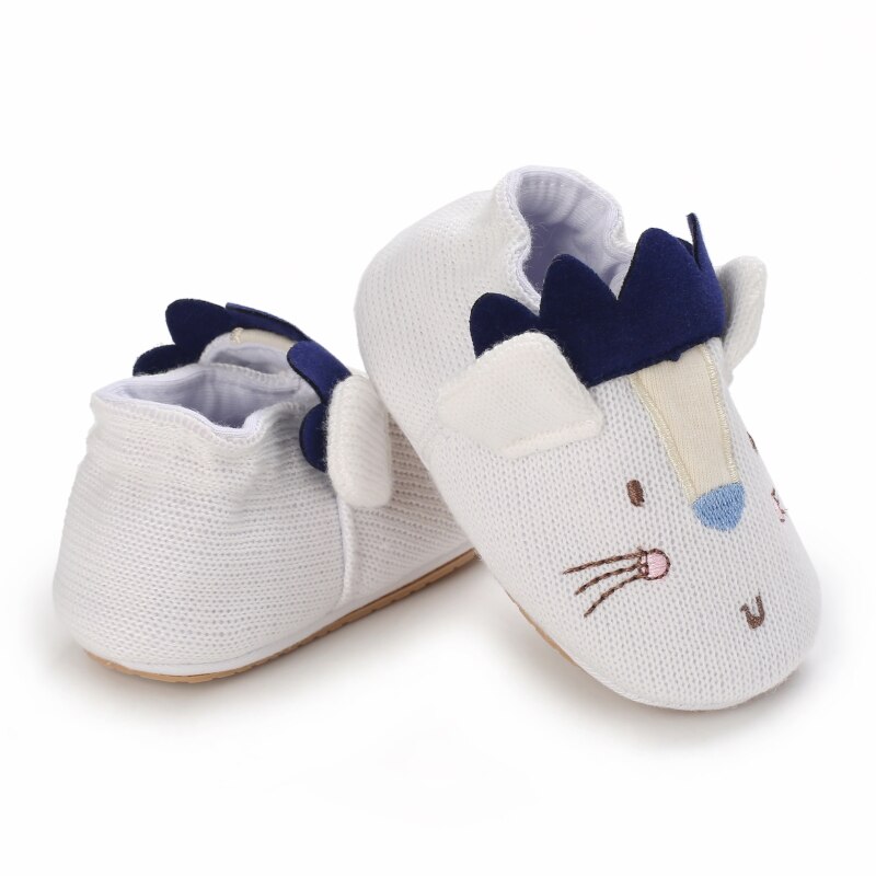 Spring And Autumn Soft Soled Shoes Boys And Girls Knitted Cartoon Rubber Soled Non Slip Shoes 0-18 Month Toddlers