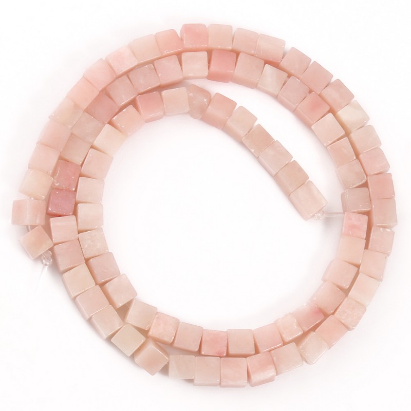 Naturstein, quadratisch, Meeressediment, kaiserliche Jaspis, Türkise, 4 x 4 mm, Würfel, verlieren Distanzperlen für Schmuckherstellung, DIY-Armbinde, 38,1 cm: Weiß