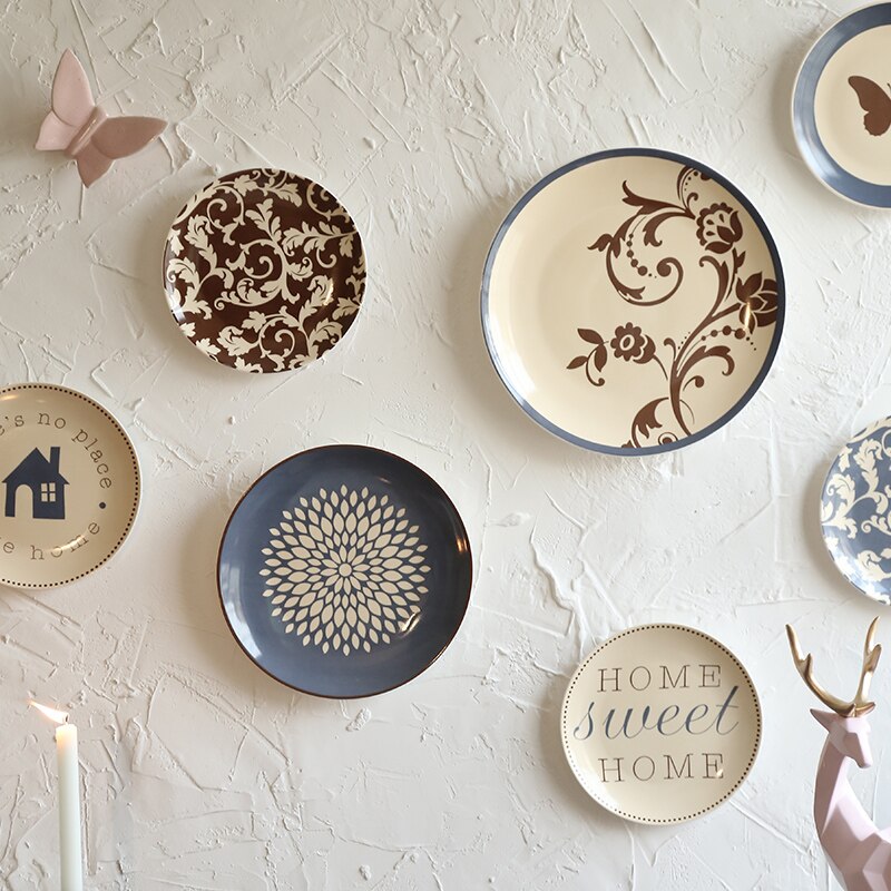 Moderne Keramische Plaat Muur Sticker Decoratie Thuis Woonkamer Muur Opknoping Ambachten Winkel Restaurant Cafe Muurschildering Accessoires