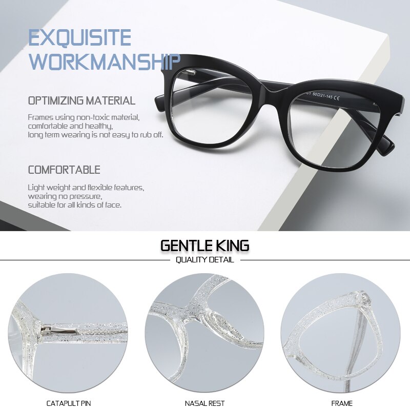 Montura de gafas suave KING Anti Blue Light, montura de gafas TR90 Spectascle Block Blue-ray, monturas de gafas para hombres y mujeres