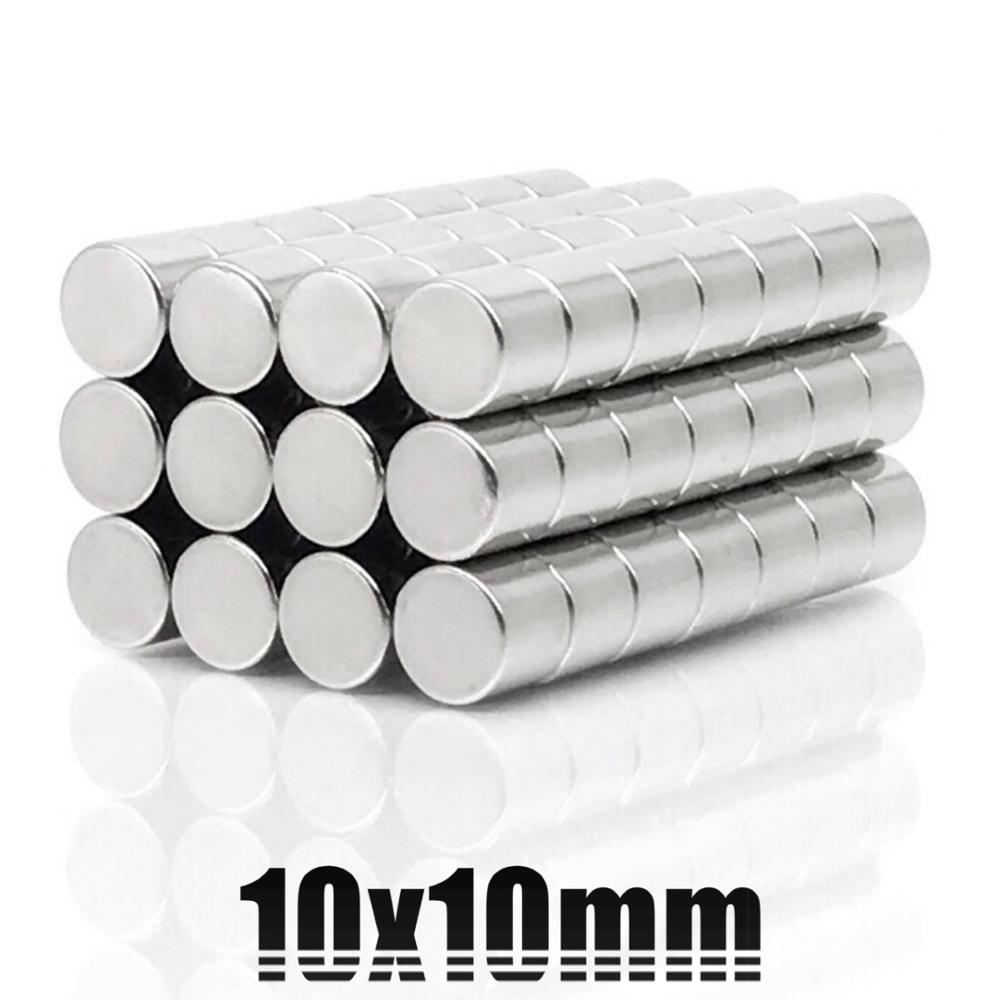 50 Stuks Ronde Magneet 10X1 10X2 10X3 10X4 10X5 10X8 10X10 Mm Neodymium Magneet Permanente Ndfeb Super Sterke Krachtige Magneten 10X2: 10x10(50Pcs)