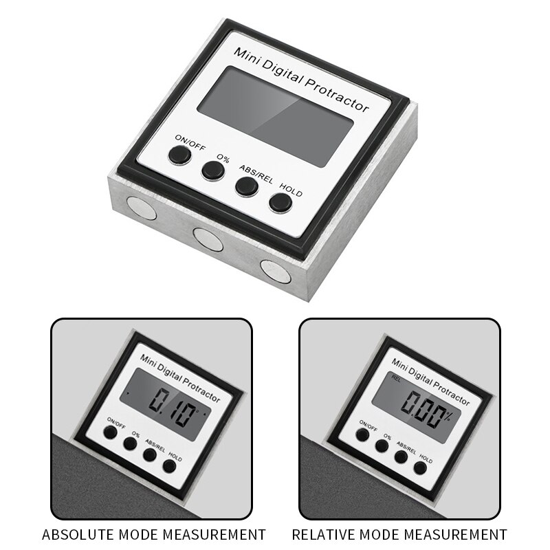 Roestvrijstalen digitale display inclinometer elektronische gradenboog 360 graden rotatie inclinometer doos meetinstrument liniaal
