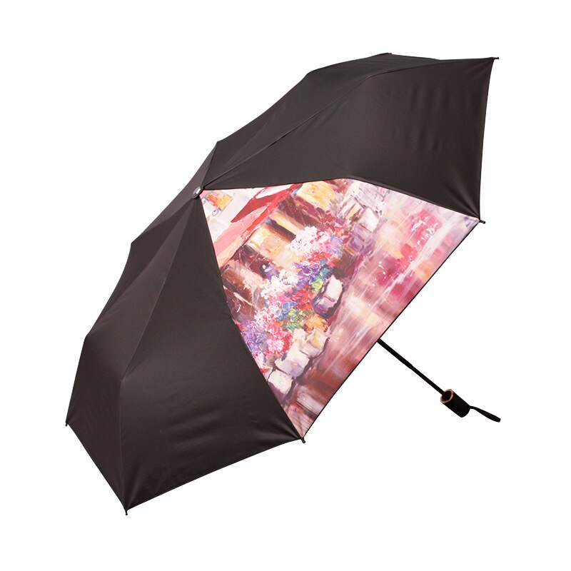 Sombrilla de vinilo plegable con pintura al óleo, sombrilla creativa con personalidad Original, sombrilla para lluvia soleada: Streets of London