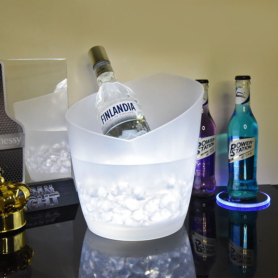 6L 7 Color Waterproof Plastic LED Ice Bucket Bar Nightclub Light Up Champagne Whiskey Beer Bucket Bars Night Party