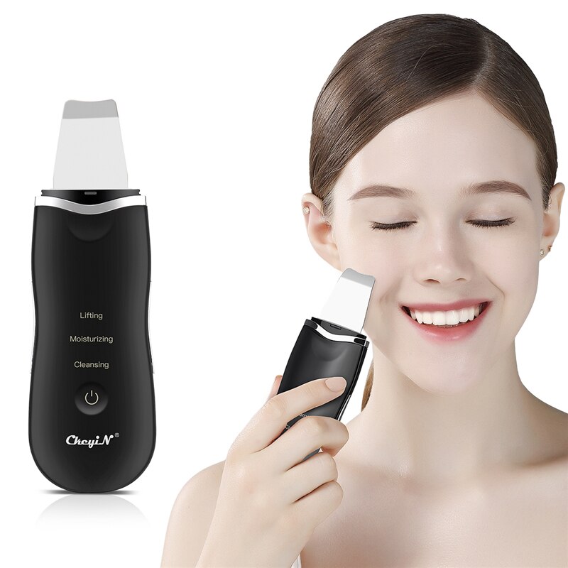 Usb opladning ultralyd hud peeling maskine hudorme fjernelse ansigtsbehandling sonic scrubber massager død hud remover porerens 35