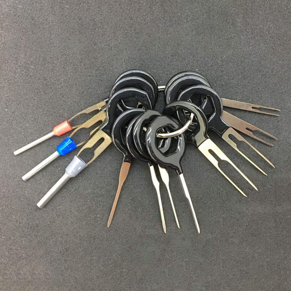 Car Terminal Removal Tool Kit Harness Wiring Crimp Connector Extractor Puller Release Pin Repair Tools: 11 pcs