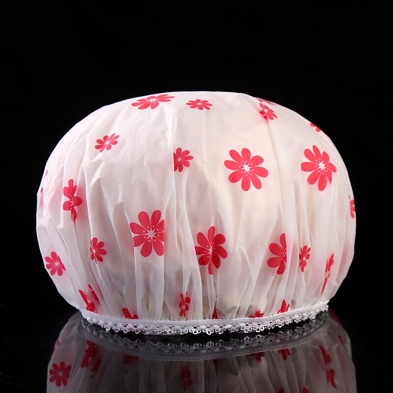 Waterproof Shower Cap Thicken Elastic Bath Hat Bathing Cap Women Spa Bathing Accessory Hair Salon Bathroom Products