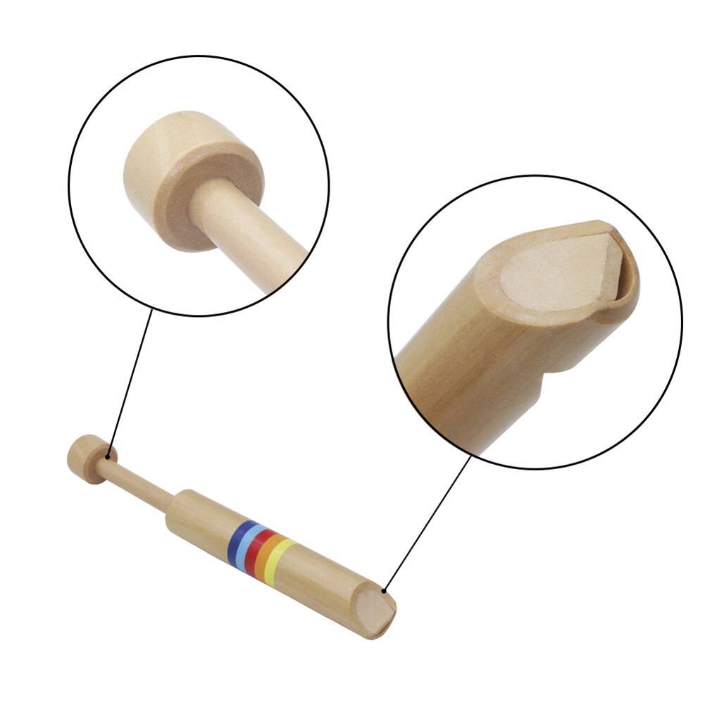 Kleine Piccolo Kinderen Push Pull Houten Fluit Tekening Fluitje Diakritische Sliding Piccolo Baby Instrument Educatief Speelgoed
