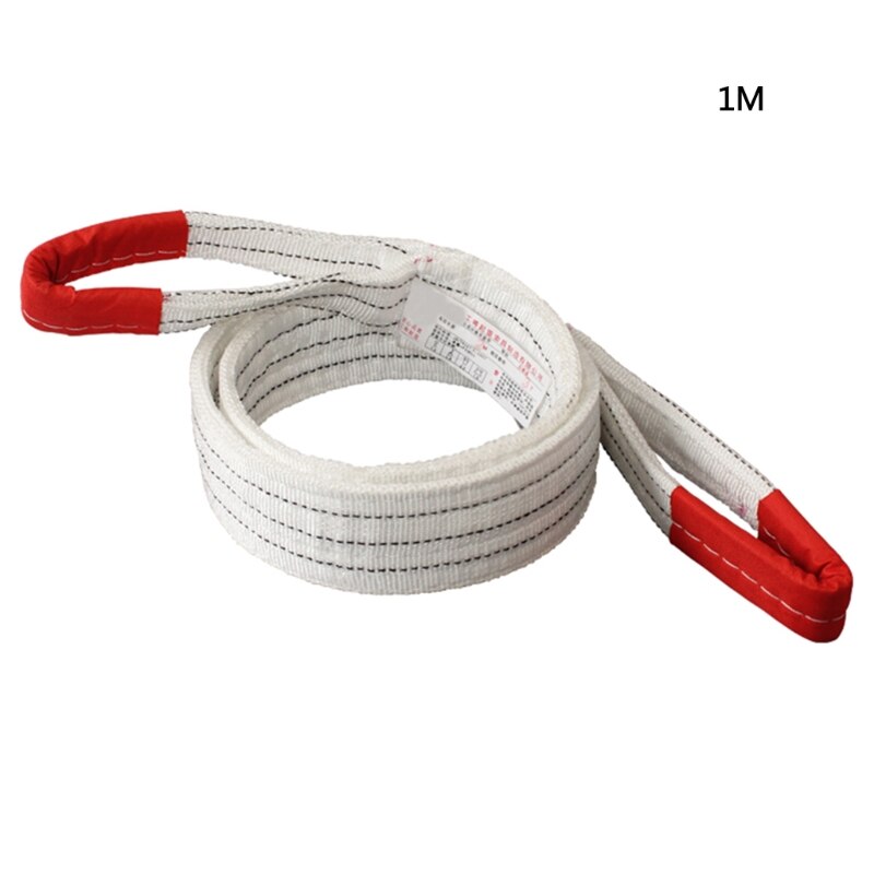 1m/2m/3m Lifting Straps Red+White Polypropylene Lifting Slings Crane Slings Industrial Flat Slings Tow Strap: 1M