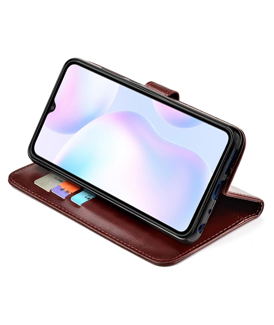 Funda de cuero para Xiaomi Redmi 9 A, funda trasera para Redmi 9A, funda con tapa de teléfono para Xiaomi Redmi 9 A 9A