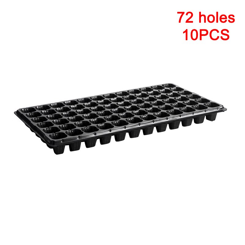 10Pcs Seeding Tray Plastic Nursery Tray Succulent Plants Pot Seed Grow Box Tray J2Y: 72 holes