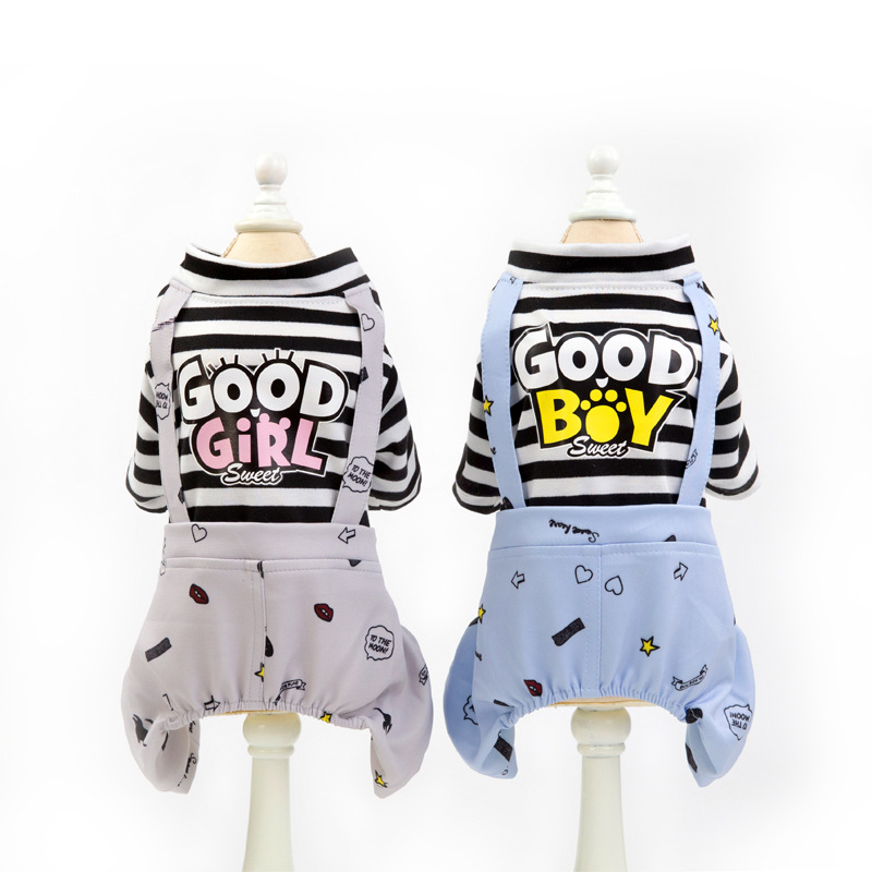 Mono a rayas para perro, pijama para perros pequeños, pelele, ropa de algodón para mascotas, ropa para cachorros y gatos