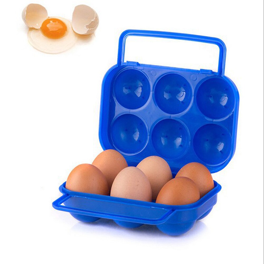 6 Slots Willekeurige Kleur Opbergdoos Draagbare Vouwen Eieren Doos Plastic Doos Eieren Organizer Nuttig Voedsel Container Gereedschap #25