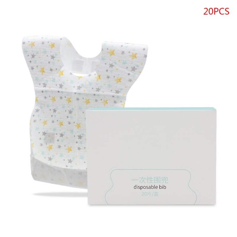 20Pcs Unisex Baby Wegwerp Slabbetjes Niet-geweven Bandana Speeksel Handdoek Zuigelingen Verstelbare Waterdicht Burp Doek Voor Home Reizen gebruik: 1