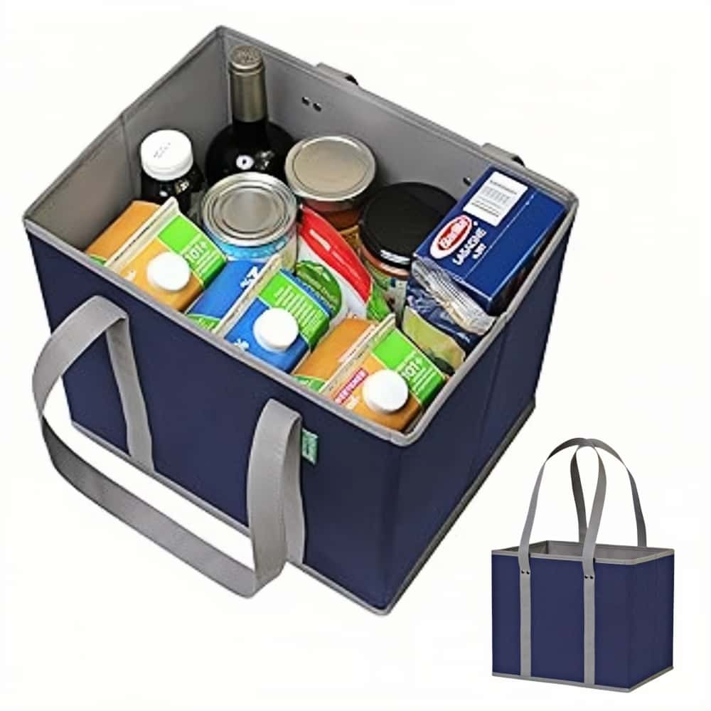 Portable Tote Bag Storage Box, Large Capacity Foldable Strengthen The Bottom Grocery Shopping Bag,Eco-friendly Picnic Bag ﻿