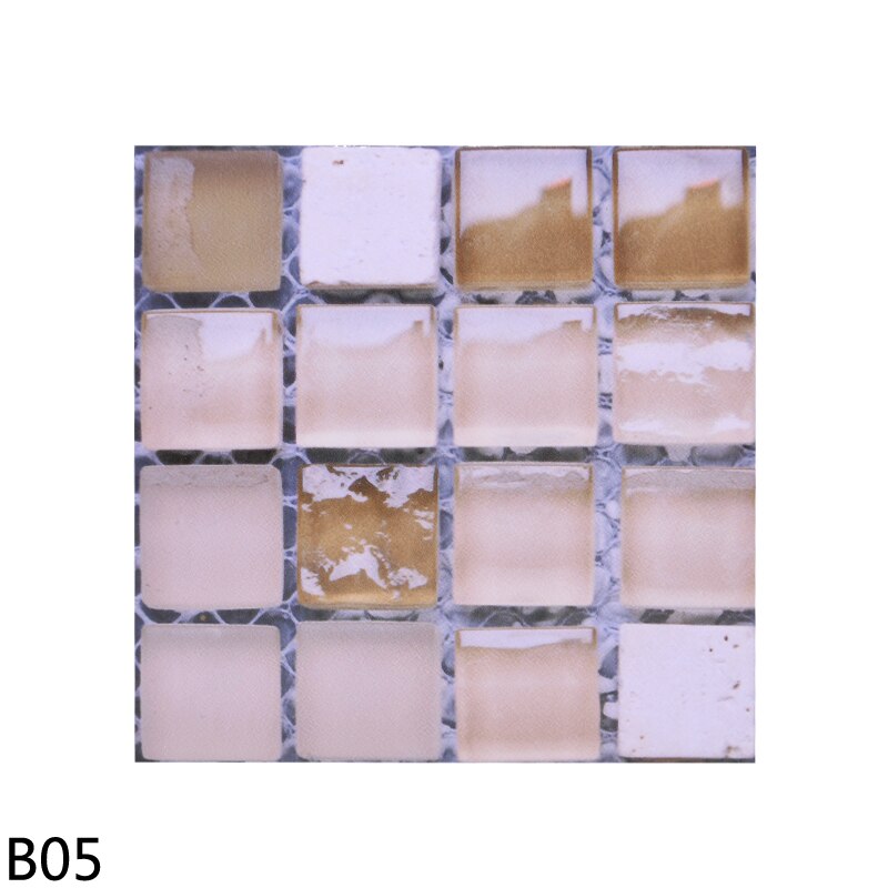 10PCS 10*10cm Waterproof Mosaic Wall Sticker PVC Colorful Wall Tile For DIY Kitchen Bathroom Home Decoration Backsplash Stickers: B05-10PCS