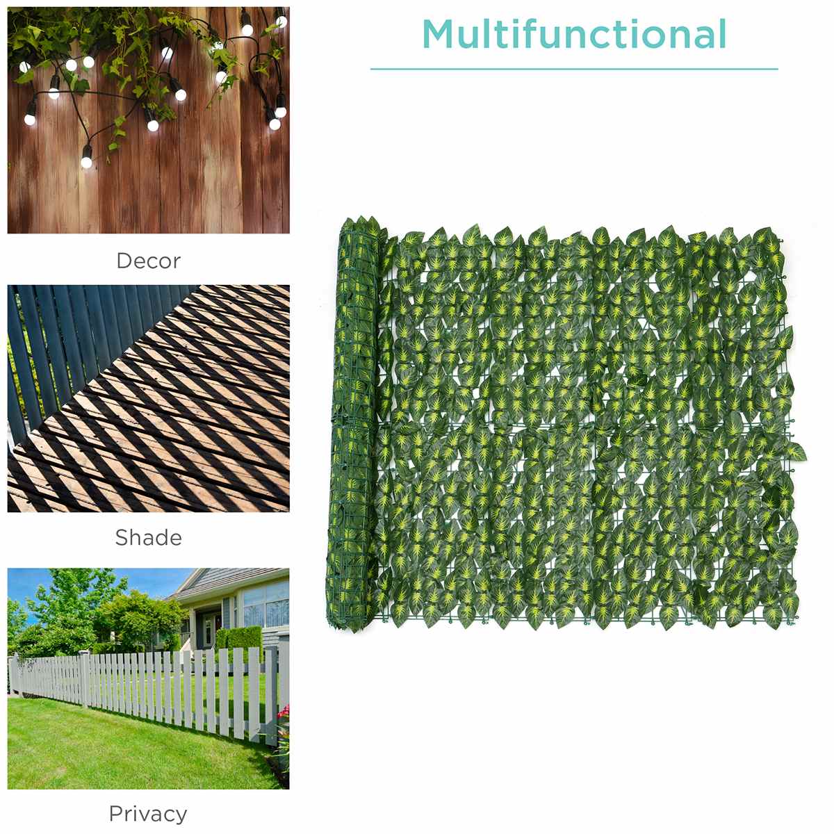 Artificial Leaf Garden Fence Screening Roll UV Fade Protected Privacy Artificial Fence Wall Landscaping Ivy Garden Fence Panel