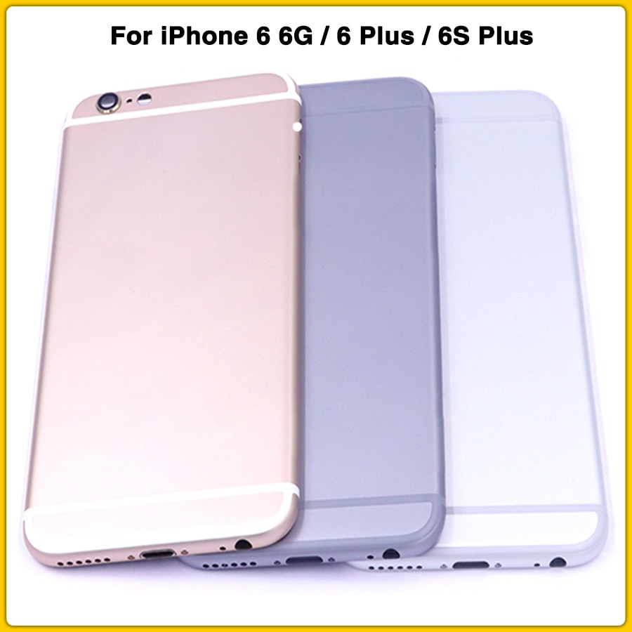 Fuldt hus til iphone 6 6g 6 plus 6s plus batteri bagcover batteridør metal mellemramme chassis bagcover