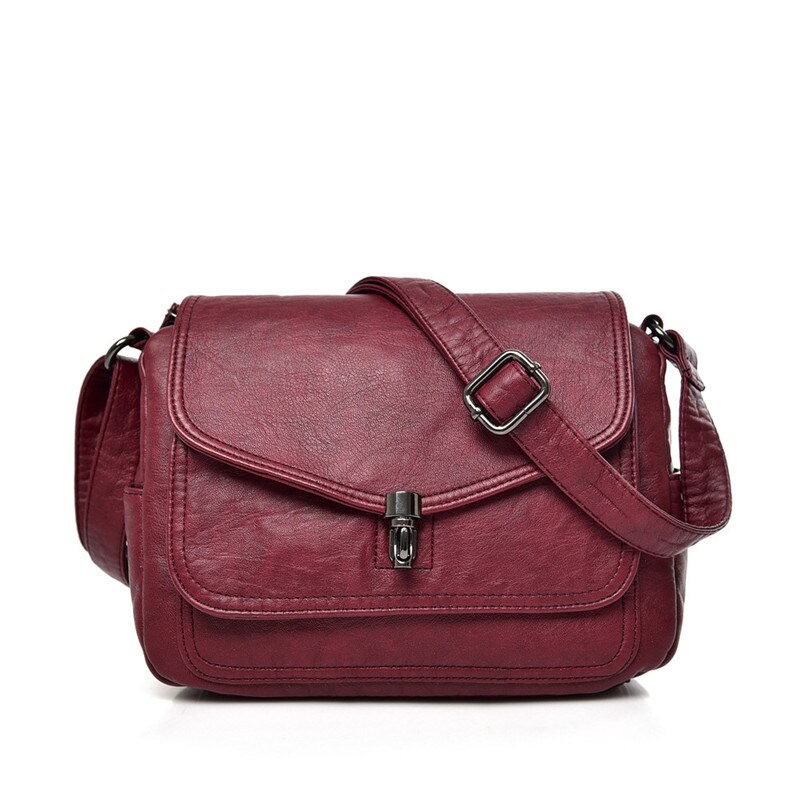 Lederen Portemonnees En Handtassen Vrouwen Schoudertas Luxe Handtassen Vrouwen Tassen Crossbody Tassen Voor Vrouwen: Retro Burgundy