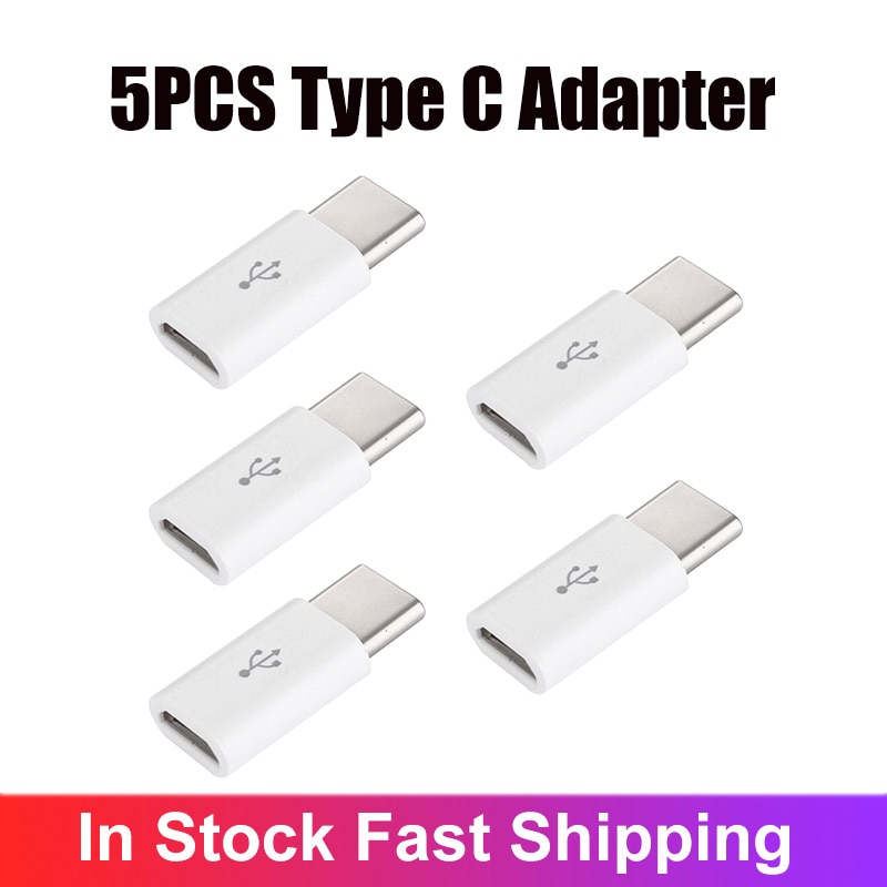 5PCS Mobile Phone Adapter Micro USB To USB C Adapter Microusb Connector For Xiaomi For Huawei For Samsung Adapter Accessories