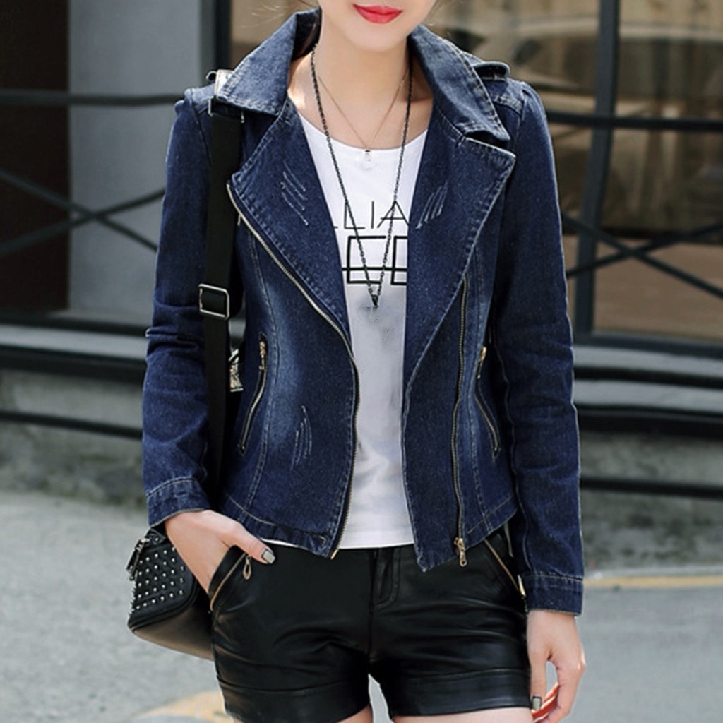 Vrouwelijke Jas Herfst Mode Vrouwen Mode Revers Solid Casual Denim Knoppen Korte Jeans Jacket Vest Coat Uitloper #45