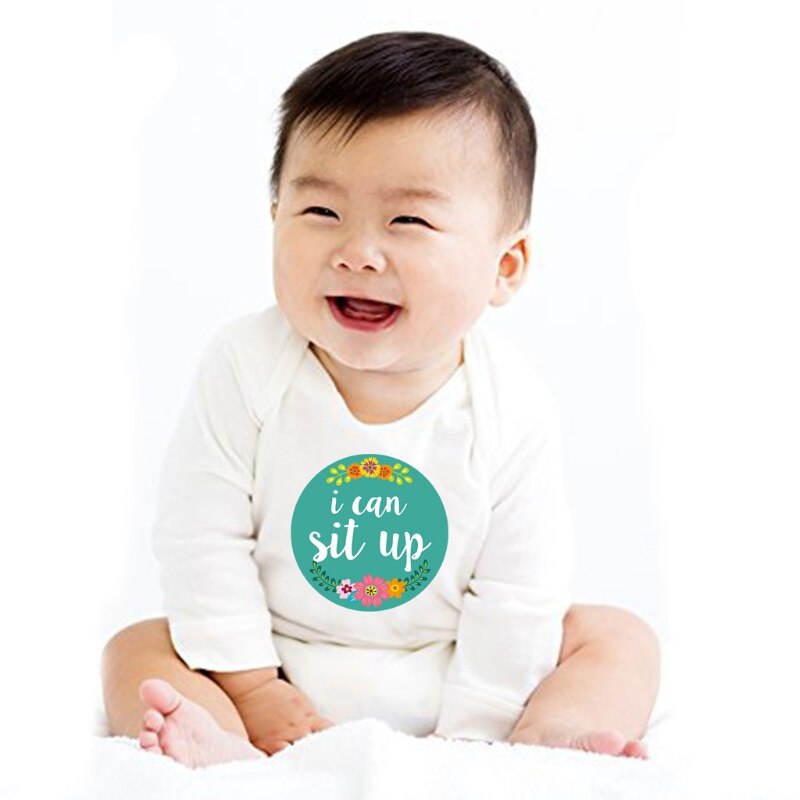 Baby Monthly Stickers Baby First Year Month Age Growth Milestones Floral Stickers Unisex,1 to 12 Month