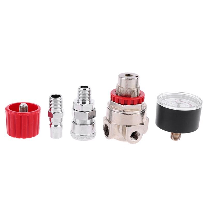 Pressure Regulator Switch Valve Gauge w Male/Female Connector for Air Compressor U4LB