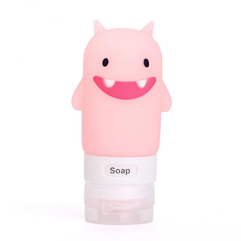 Travel Empty Bottle Silicone Hand Squeeze Bottle Liquid Dispenser Cosmetic Container Storage Box Refillable Shampoo Jar: pink 60ml
