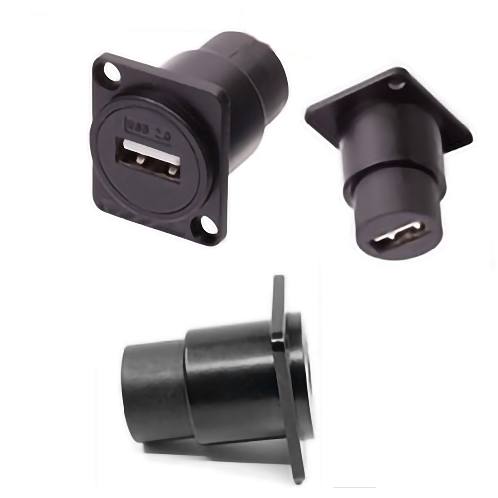 D Type Chassis USB 2.0 3.0 Connector Type C Female to Female USB-C Converter Adapter Type-C Panel Mount DIY Jack: army green