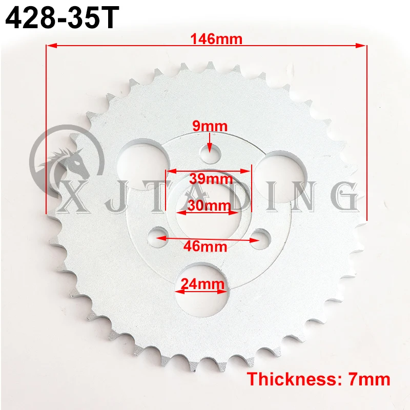 Motorfiets 24 T/26 T/28 T/29 T/31 T/35 T/37 T Tanden 30mm Achter Tandwiel Fit Voor Honda Aap Motor Pit Crossmotor 420/428 Keten: Goud
