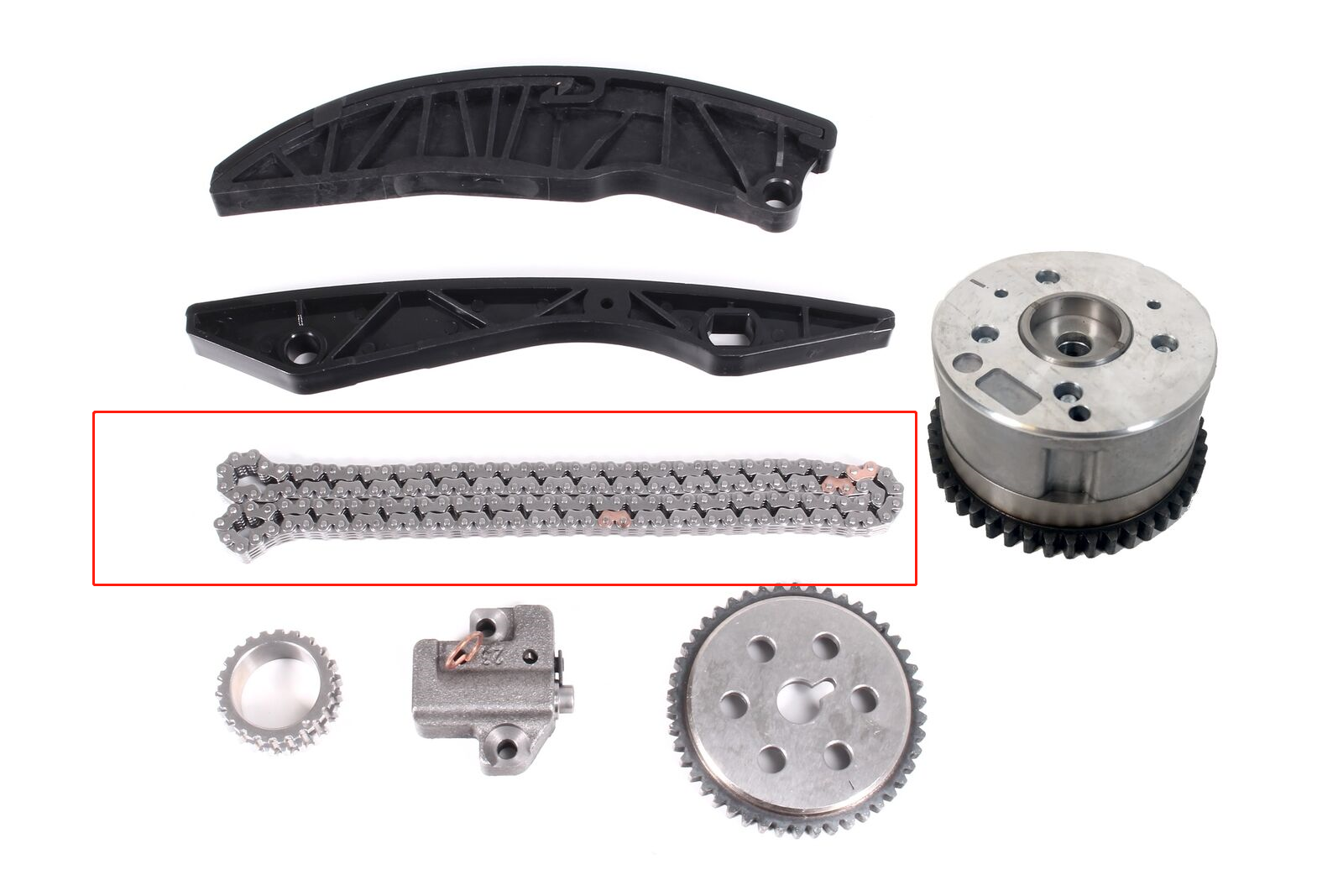 Timing Chain Set Timing Chain Kit + CVVT FOR Hyundai FOR KIA 1.4 1.6i G4FA G4FC CVVT Camshaft Adjusters: 2