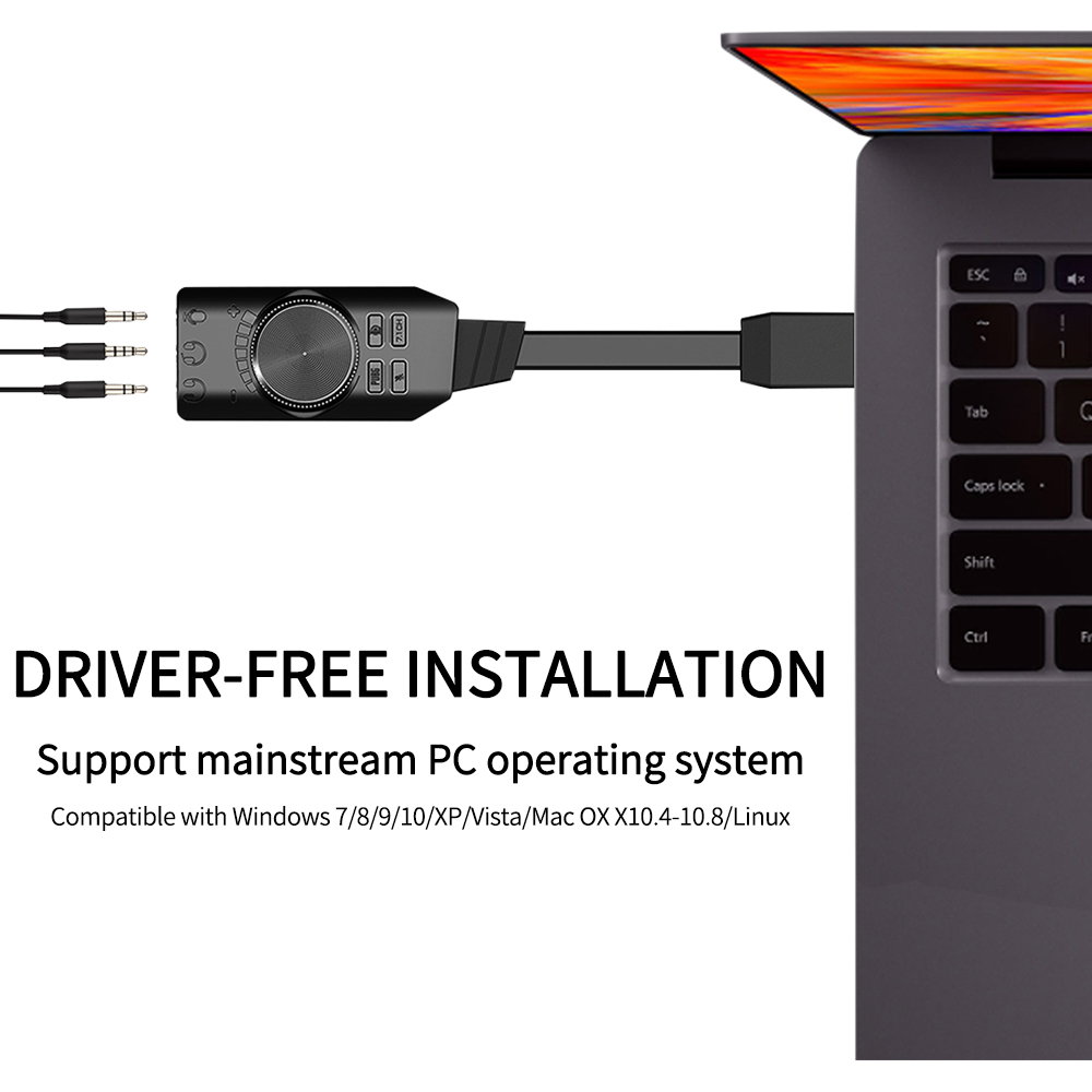 USB-Adapter Externe Usb Naar 3.5Mm Geluidskaart 7.1 Voor Pubg Gaming Externe Geluidskaart Stekker En Spelen Voor Computerspel Pc Laptop